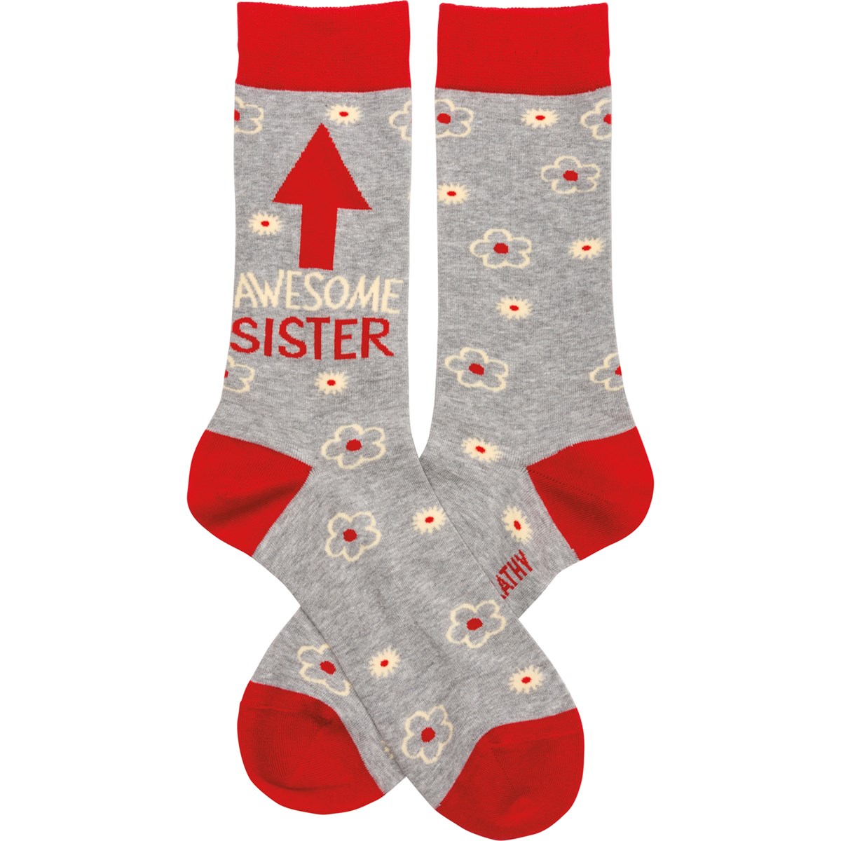 Socks - Awesome Sister - One Size Fits Most - Cotton, Nylon, Spandex