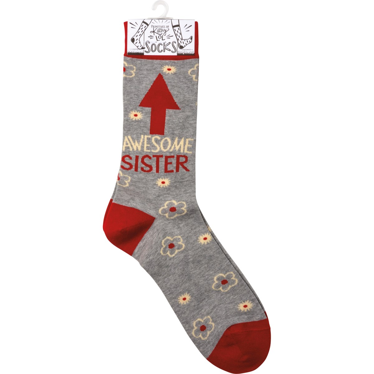 Socks - Awesome Sister - One Size Fits Most - Cotton, Nylon, Spandex