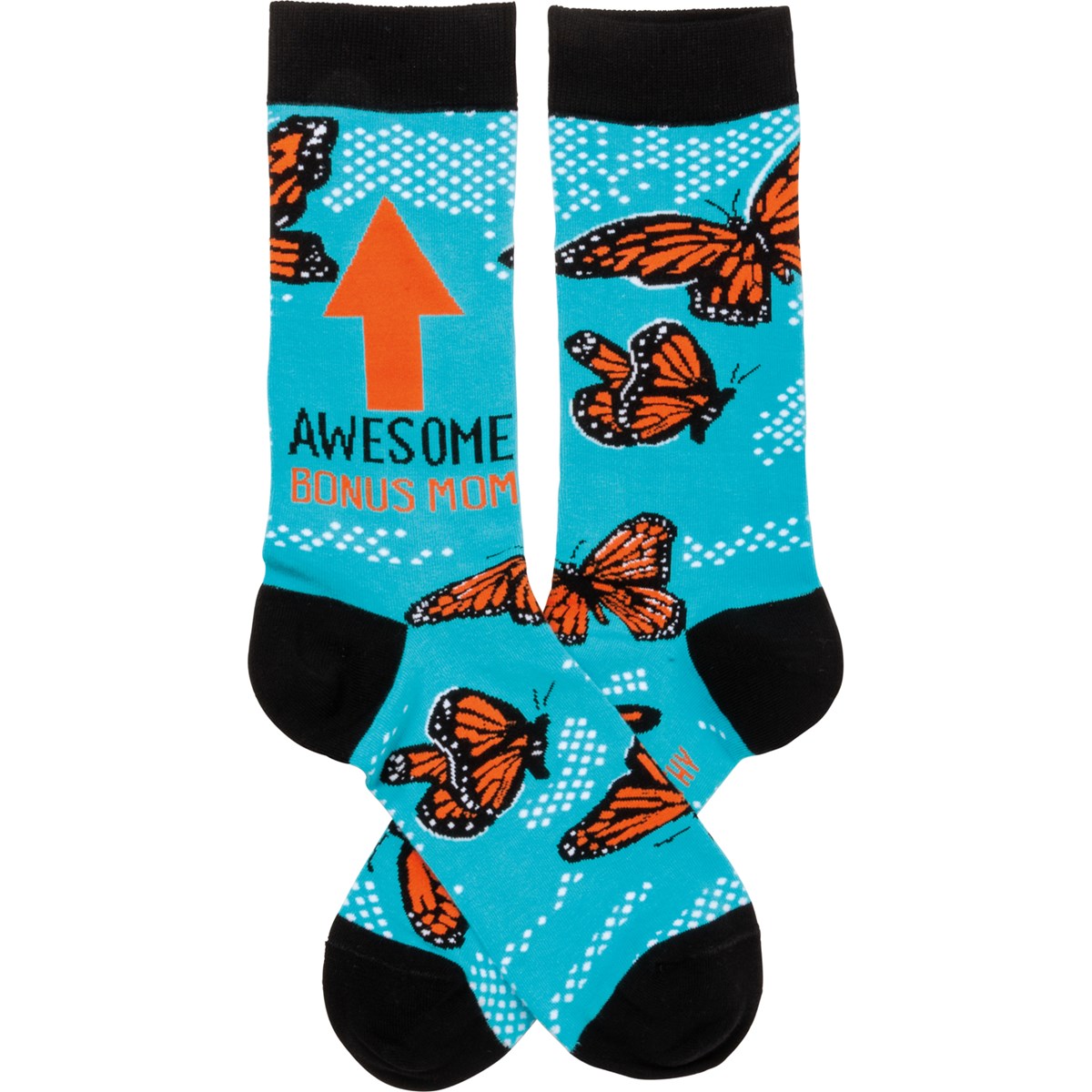 Socks - Awesome Bonus Mom - One Size Fits Most - Cotton, Nylon, Spandex