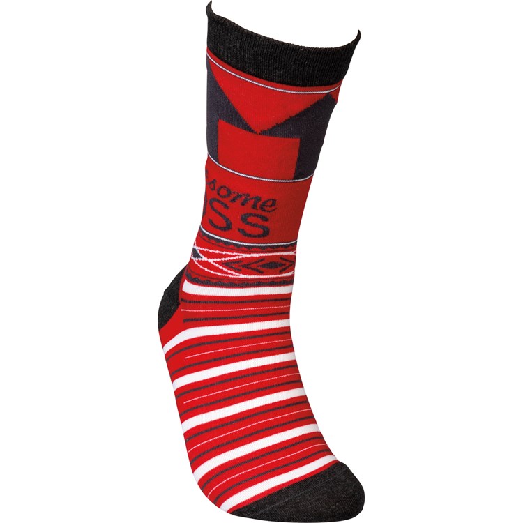 Socks - Awesome Boss - One Size Fits Most - Cotton, Nylon, Spandex