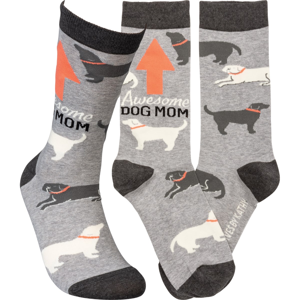 Socks - Awesome Dog Mom - One Size Fits Most - Cotton, Nylon, Spandex