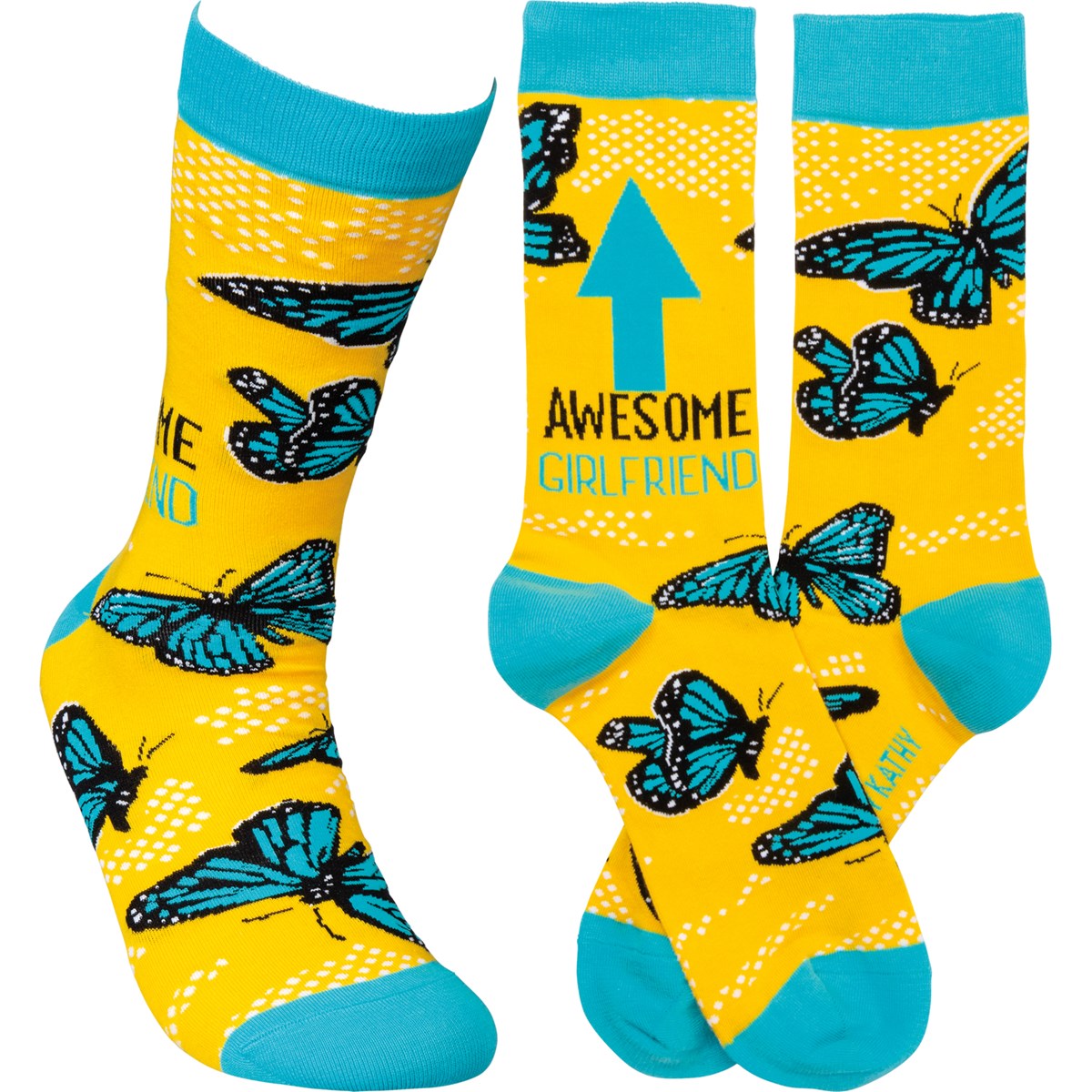 Socks - Awesome Girlfriend - One Size Fits Most - Cotton, Nylon, Spandex