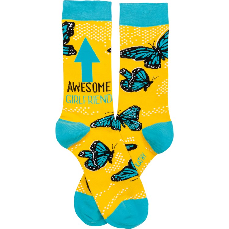 Socks - Awesome Girlfriend - One Size Fits Most - Cotton, Nylon, Spandex