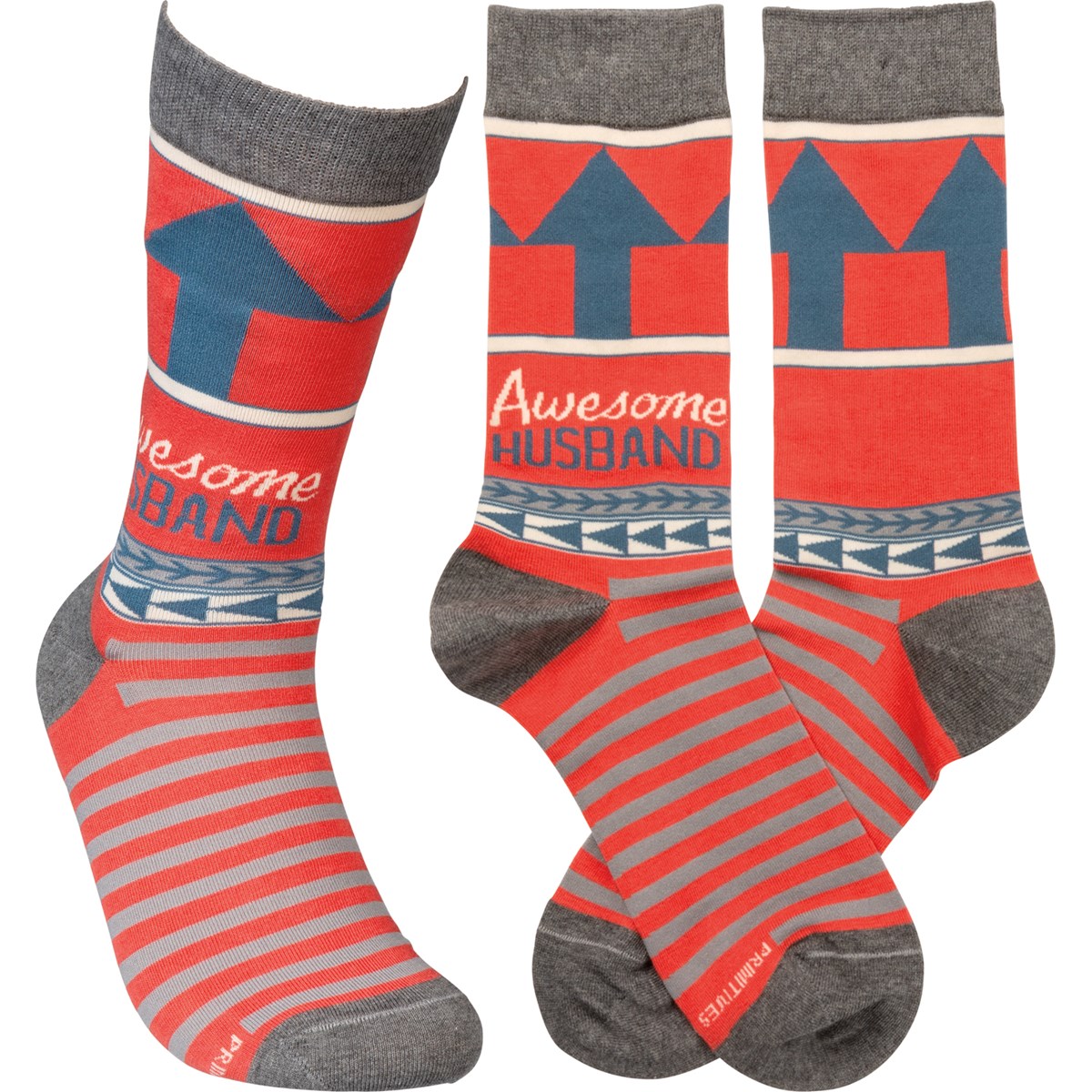 Socks - Awesome Husband - One Size Fits Most - Cotton, Nylon, Spandex