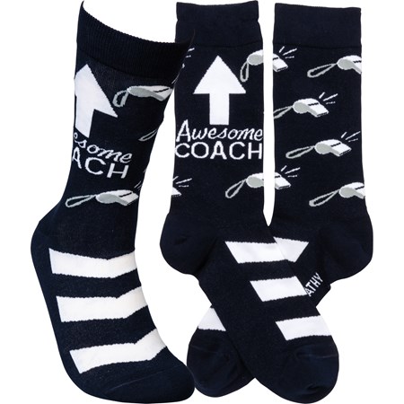 Socks - Awesome Coach - One Size Fits Most - Cotton, Nylon, Spandex