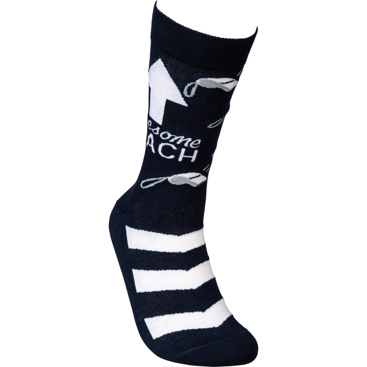 Socks - Awesome Coach - One Size Fits Most - Cotton, Nylon, Spandex
