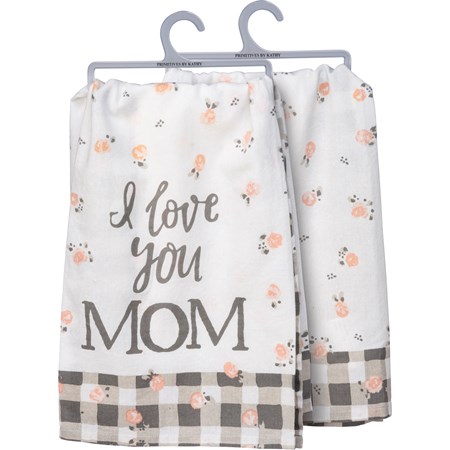 Kitchen Towel - I Love You Mom - 28" x 28" - Cotton