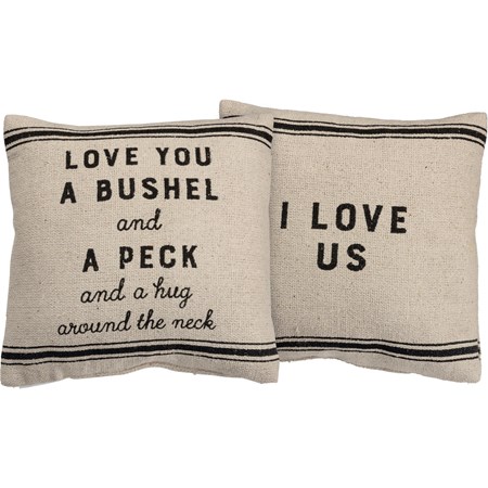 Pillow - And A Hug Around The Neck - 16" x 16" - Cotton, Zipper