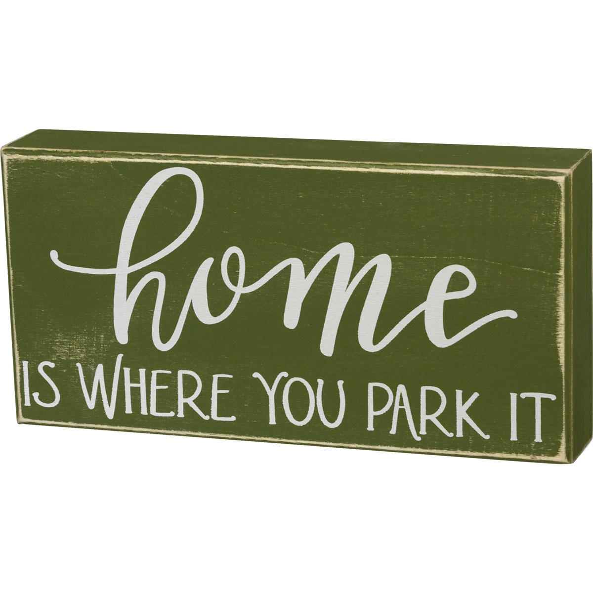 Home Is Where You Park It Box Sign - Wood
