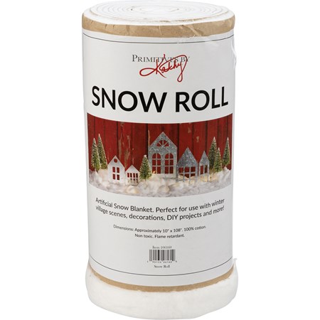 Snow Roll  - Roll: 6" Diameter x 10", Piece: 108" x 10" - Cotton