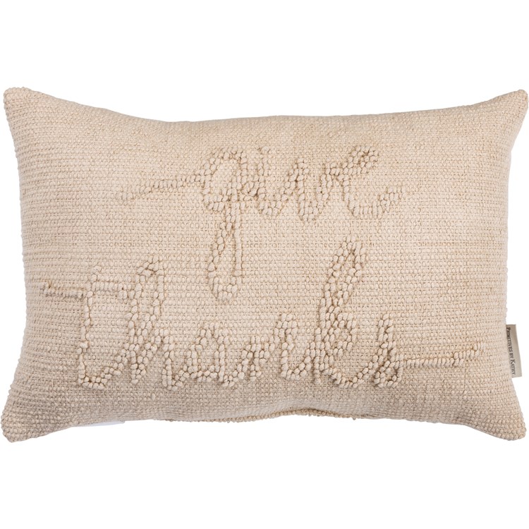Pillow - Give Thanks - 18" x 12" - Cotton, Canvas, Zipper