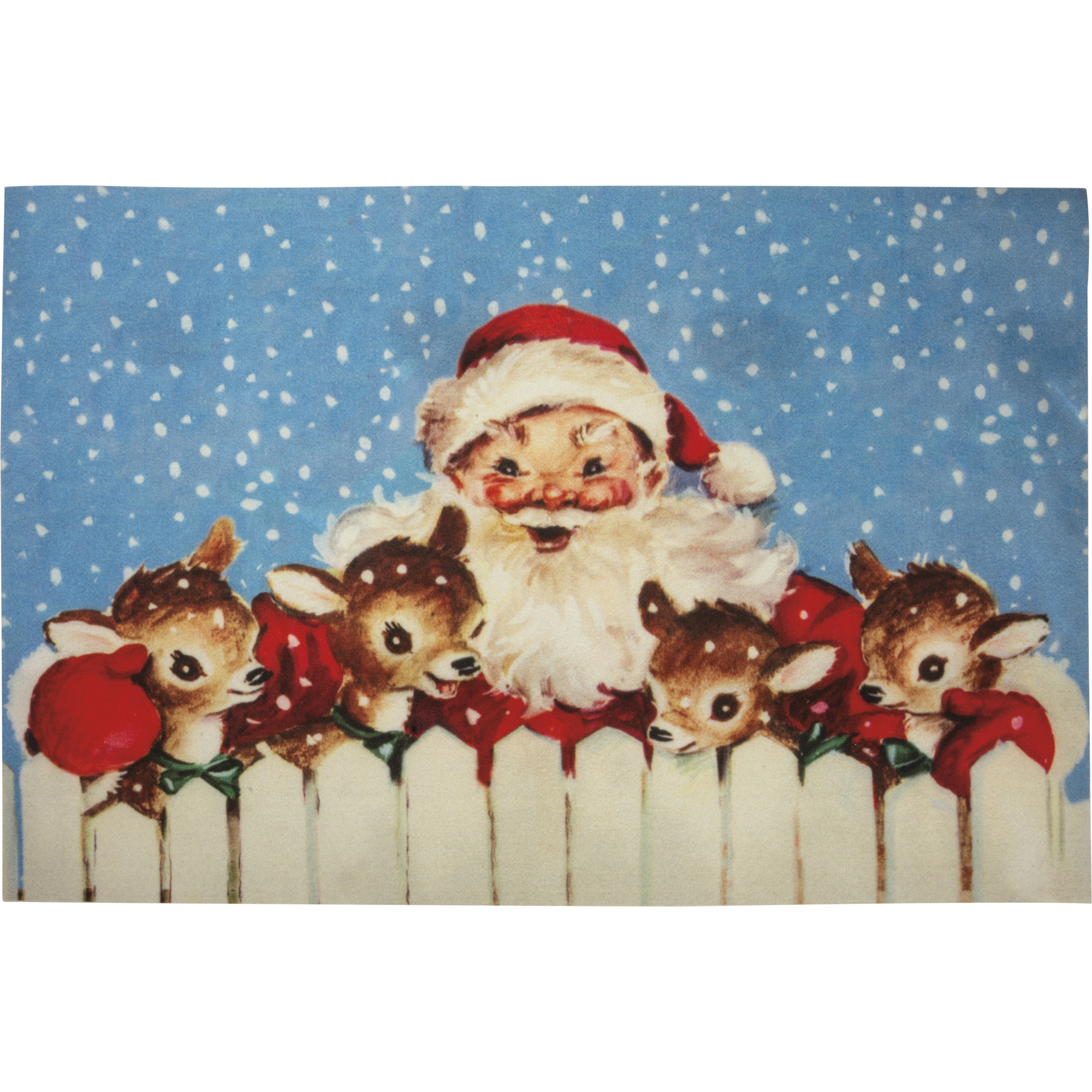 Primitives By Kathy HOLIDAY SET Dish Towel Tin Ornament HO HO HO Christmas Santa 