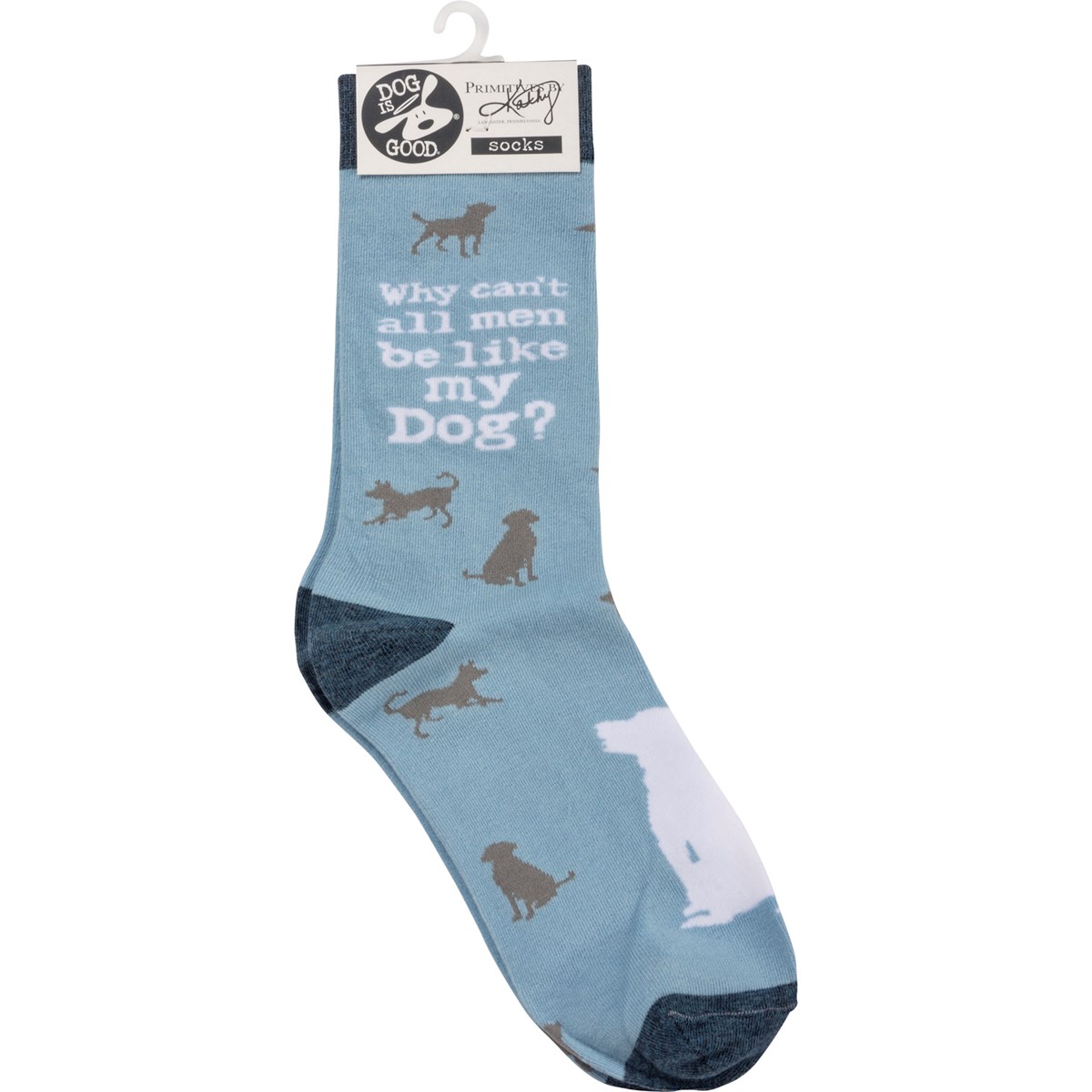 Socks - Why Can't All Men Be Like My Dog - One Size Fits Most - Cotton, Nylon, Spandex