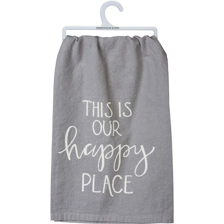 Kitchen Towel - This Is Our Happy Place - 28" x 28" - Cotton