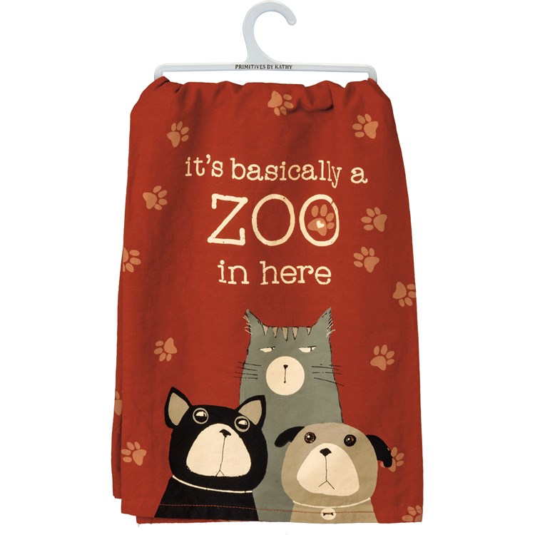 It's Basically A Zoo In Here Kitchen Towel - Cotton