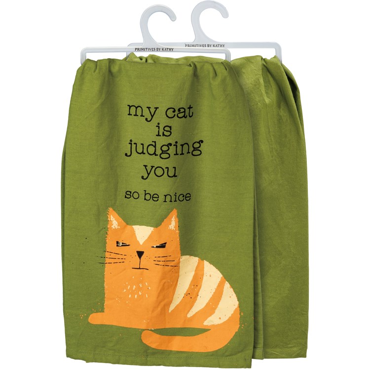My Cat Is Judging You Kitchen Towel - Cotton