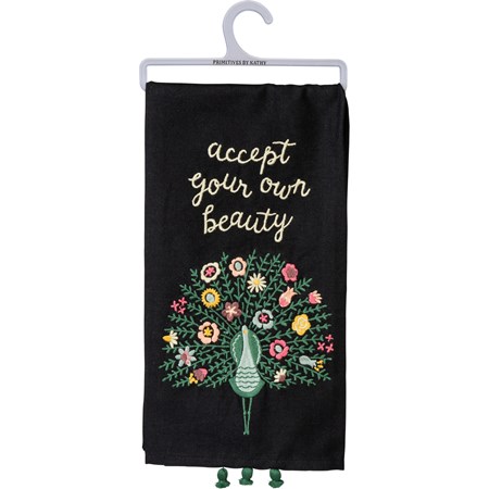 Kitchen Towel - Accept Your Own Beauty - 20" x 26" - Cotton, Linen