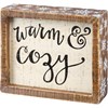 Warm & Cozy Inset Box Sign - Wood