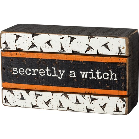 Secretly A Witch Box Sign - Wood