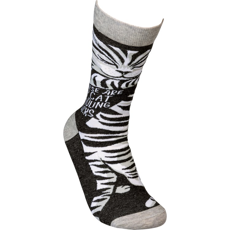 Socks - These Are My Cat Cuddling Socks - One Size Fits Most - Cotton, Nylon, Spandex
