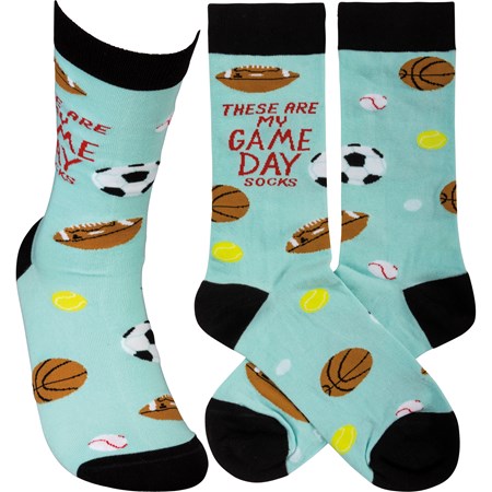 Socks - These Are My Game Day Socks - One Size Fits Most - Cotton, Nylon, Spandex