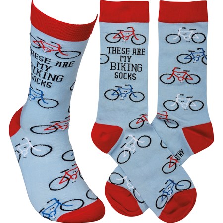 Socks - These Are My Biking Socks - One Size Fits Most - Cotton, Nylon, Spandex