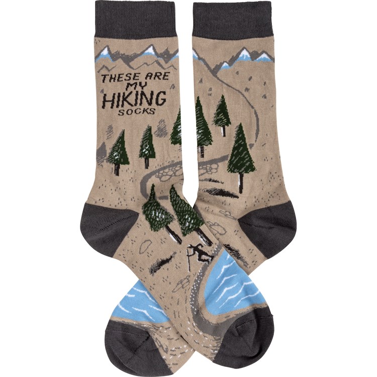 Socks - These Are My Hiking Socks - One Size Fits Most - Cotton, Nylon, Spandex