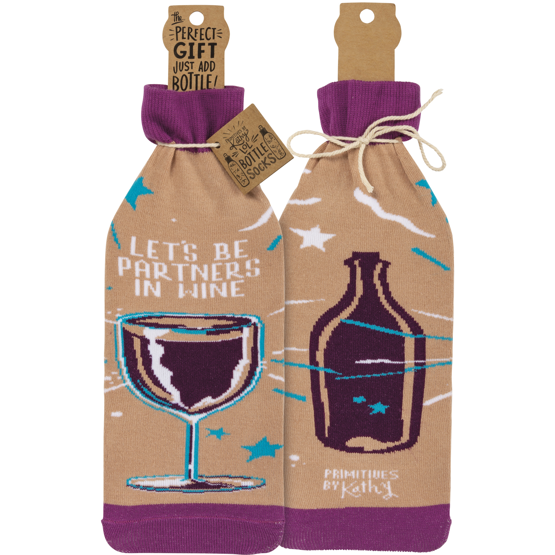 Let's Be Partners In Wine Bottle Sock Primitives By Kathy
