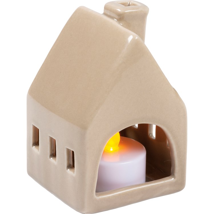 Small Houses Candle Holder Set - Stoneware