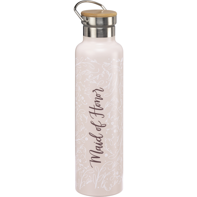 Maid Of Honor Insulated Bottle - Stainless Steel, Bamboo