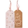 It Just Got Real Bottle Tag - Wood, Fabric