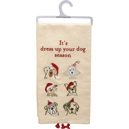 Kitchen Towel - It's Dress Up Your Dog Season - 20" x 26" - Cotton, Linen