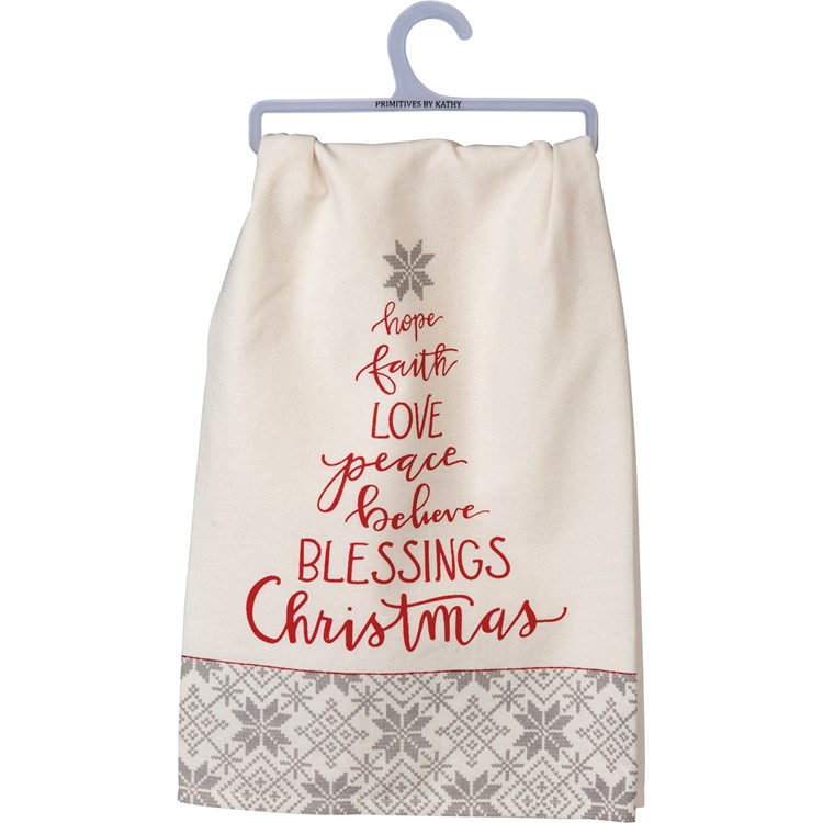 Blessings Christmas Kitchen Towel - Cotton