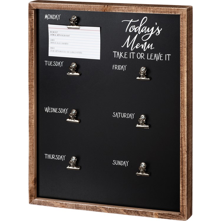 Today's Menu Take It Or Leave It Inset Box Sign - Wood, Metal