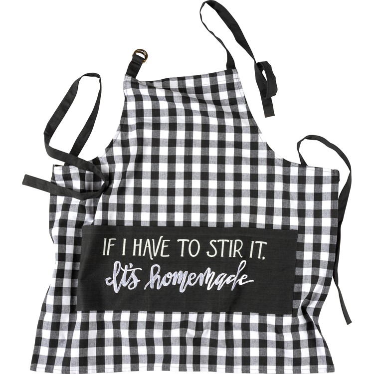 Apron - If I Have To Stir It It's Homemade - 27.50" x 28" - Cotton, Metal