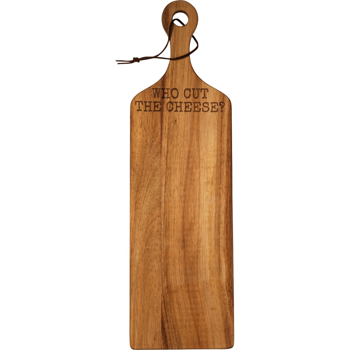 Who Cut The Cheese Cutting Board - Wood, Leather