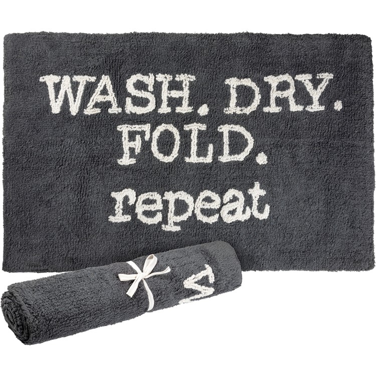 Wash Dry Fold Repeat Rug - Cotton, Latex skid-resistant backing