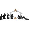 Chunky Sitter Set - Nativity - Manger: 8.50" x 6.50" x 0.50", Figures: varying sizes. - Wood, Plastic