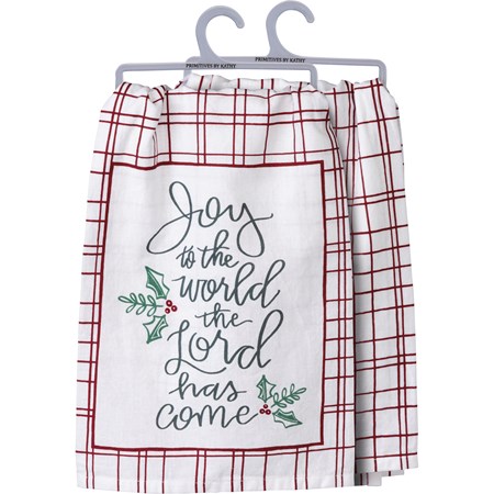 Kitchen Towel - Joy To The World The Lord Has Come - 28" x 28" - Cotton