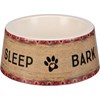 Pet Bowl Lg - Eat Sleep Bark Repeat - 8" Diameter x 3.25" - Bamboo Fiber, Melamine