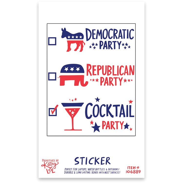 Cocktail Party Sticker - Viynl, Paper