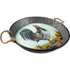 Rooster Tray - Metal, Wood, Paper, Rope