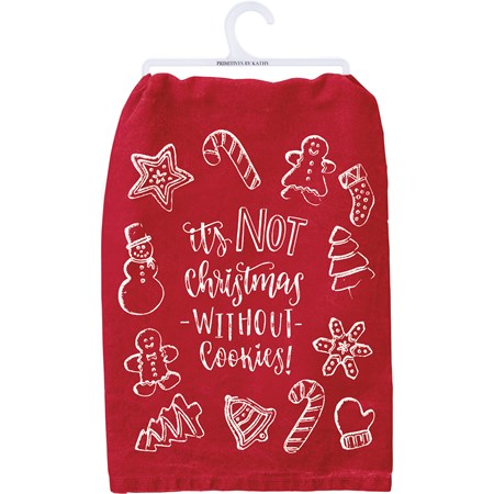 Kitchen Towel - It's Not Christmas Without Cookies - 28" x 28" - Cotton