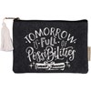 Zipper Pouch - Tomorrow Is Full Of Possibilities - 9.75" x 6.50" - Canvas, Metal