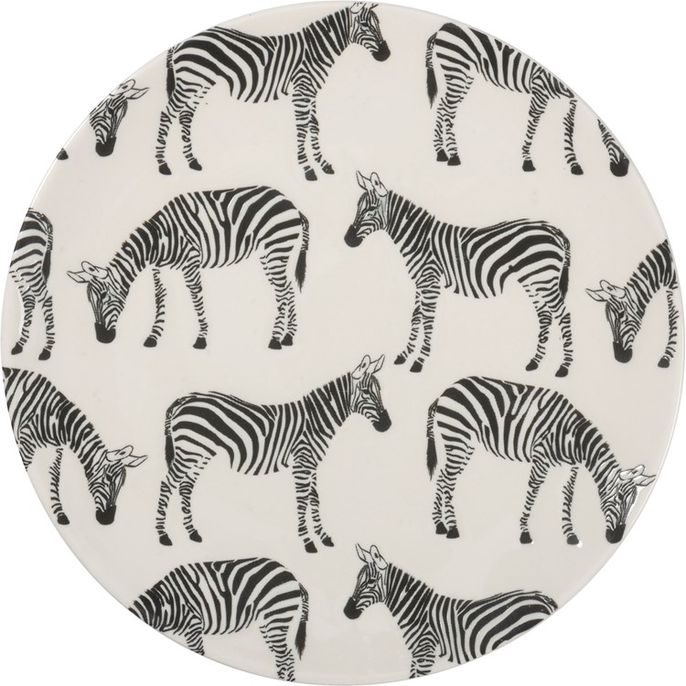 Small Zebra Plate - Stoneware