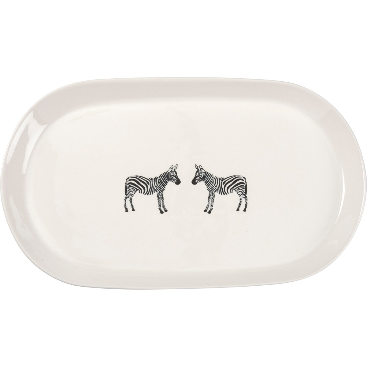 Platter Oval - Zebra - 15.75" x 8.75" x 1.50"  - Stoneware