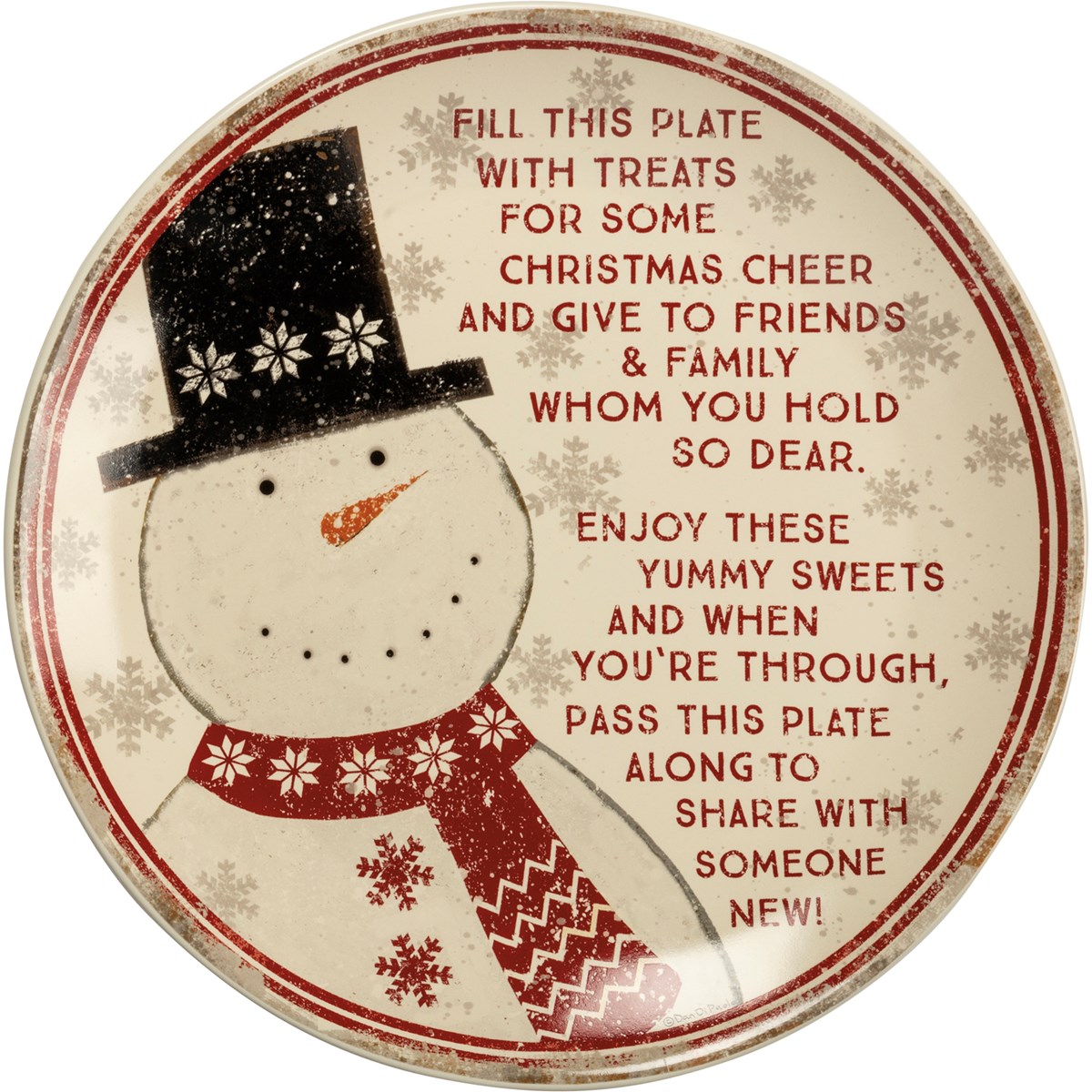 Merry Christmas Giving Plate - Stoneware