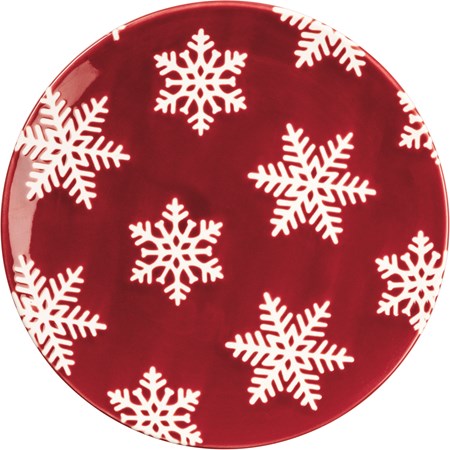 Dessert Plate - Snowflake - 5.75" Diameter - Stoneware