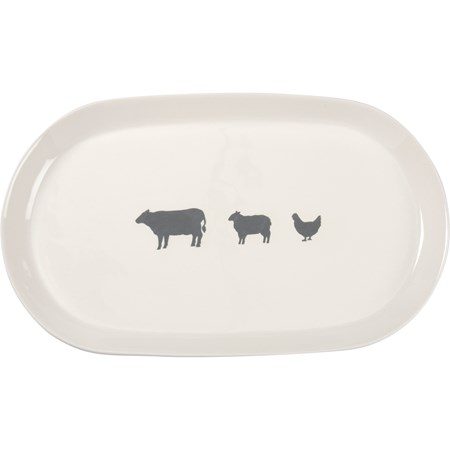 Platter Oval - Farm - 15.75" x 8.75" x 1.50" - Stoneware