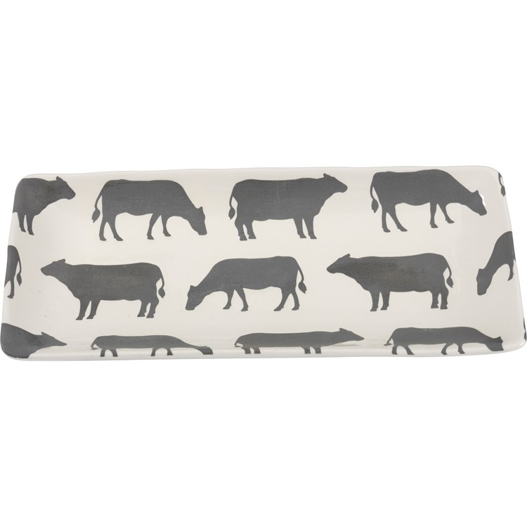 Cows Rectangular Platter - Stoneware
